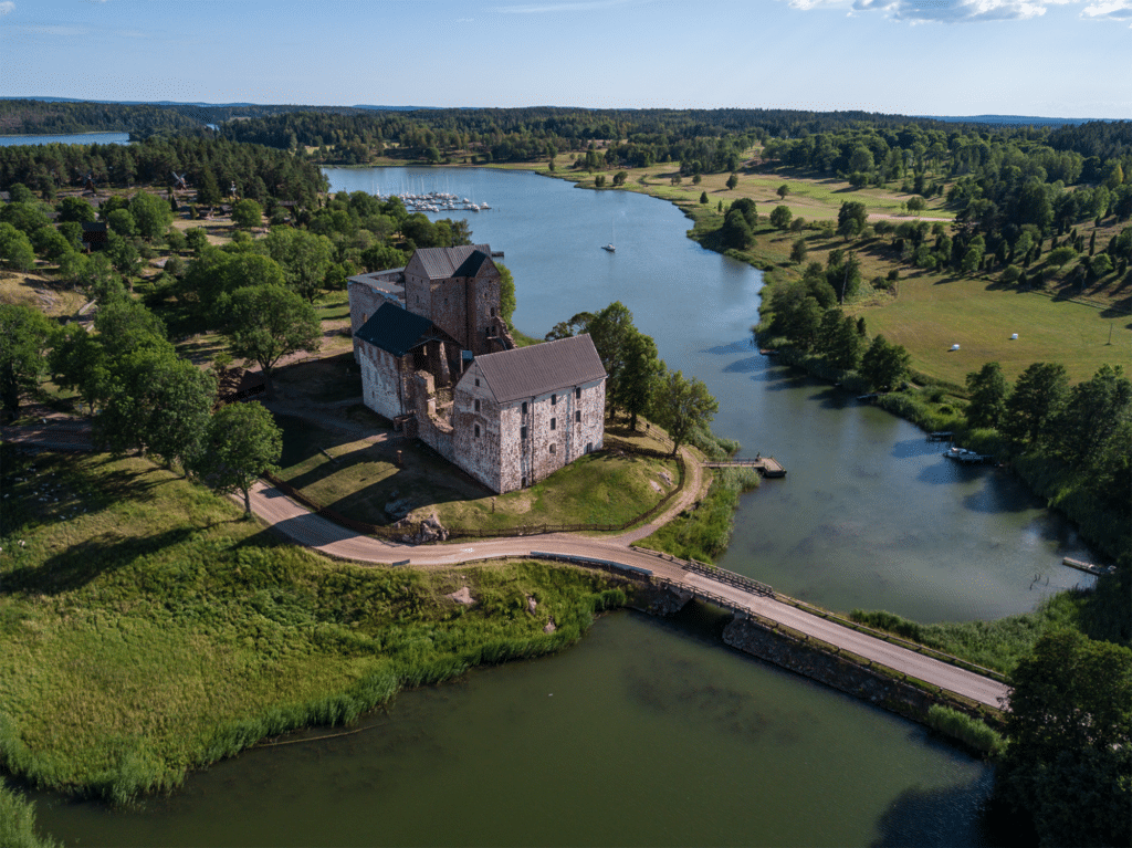 Ahvenanmaa Kasteholman linna ilmakuva